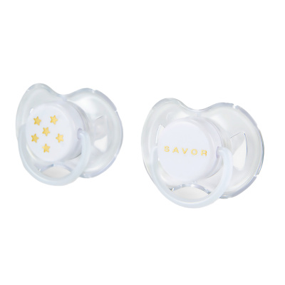Набор Сосок пустышек силиконовых 6-12 месяцев Happy Baby 13026 white&stars 1